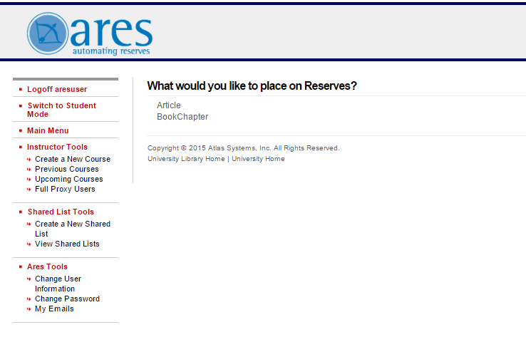 Displaying Multiple Request Forms for a Genre | Atlas Systems Documentation