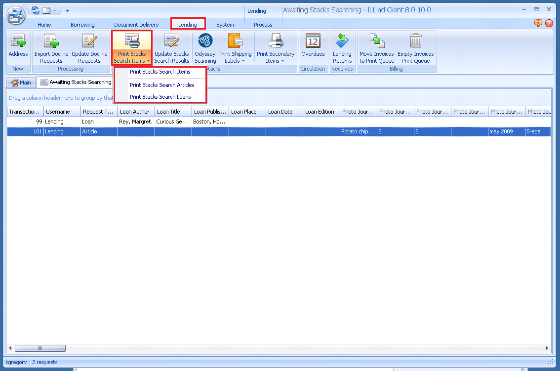Printing Pull Slips and Labels | Atlas Systems Documentation