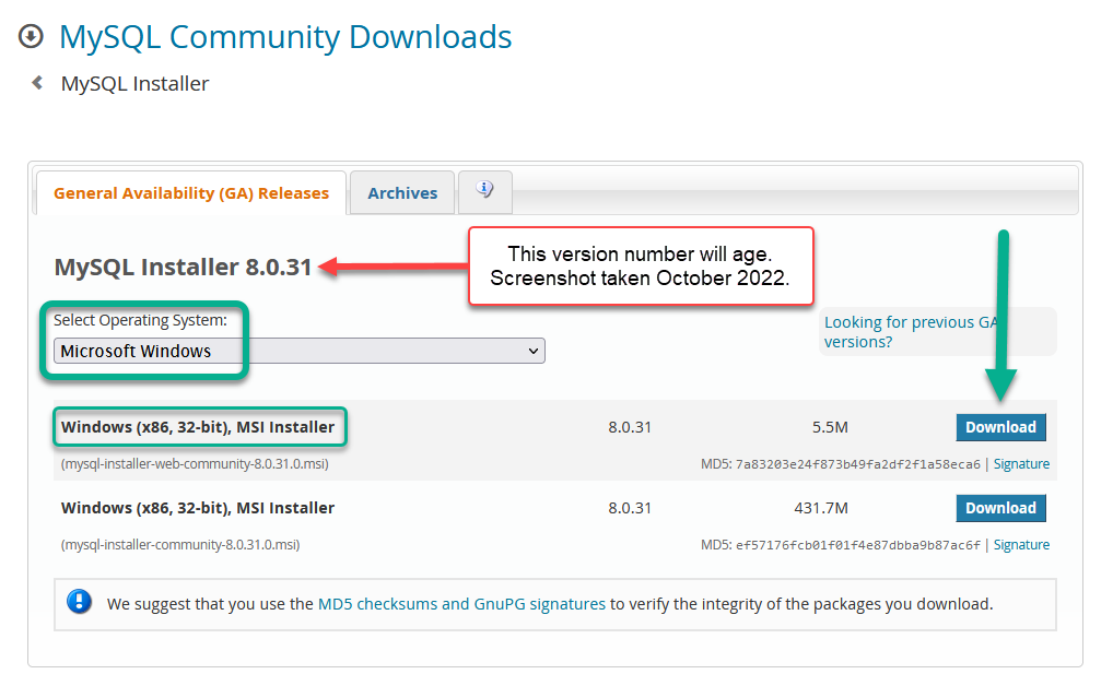 MySQL Download