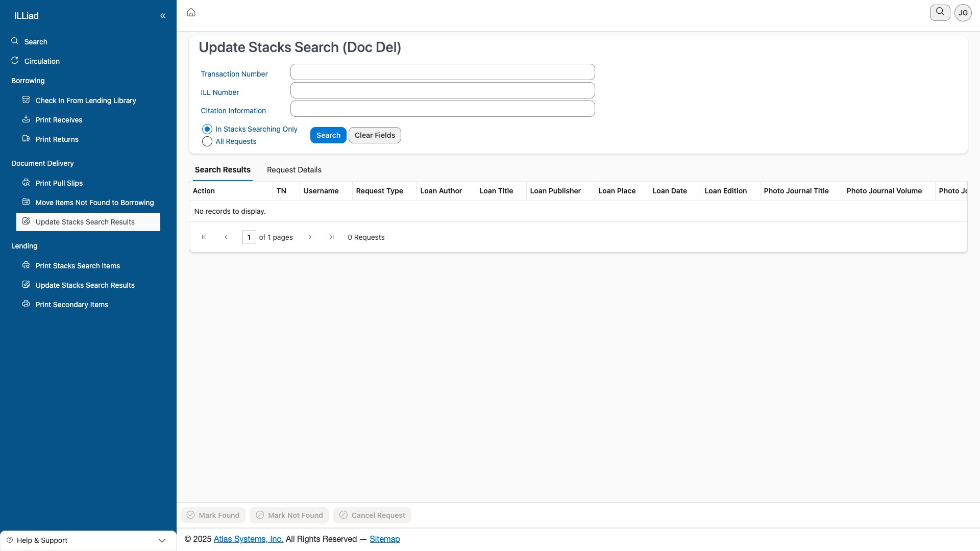 Update Stacks Search Interface